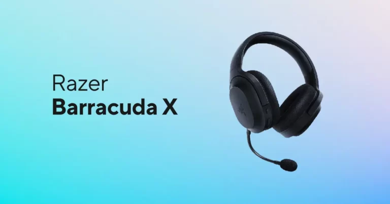 The Razer Barracuda X 2022 wears foam ear pads covered in woven mesh fabric and its body is made up of plastic.