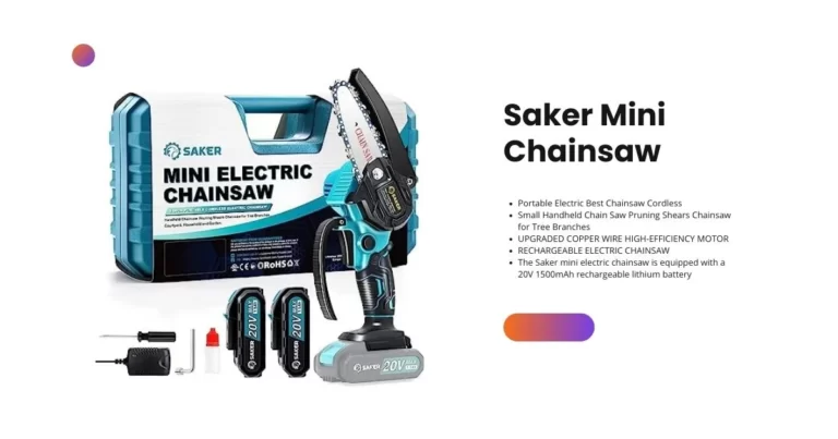 I apologize, but I couldn't find any specific information about a product called the "Saker Mini Chainsaw" in my training data. It's possible that the Saker Mini Chainsaw is a relatively new or less-known product that was released after my knowledge cutoff in September 2021. However, based on the name, it can be inferred that the Saker Mini Chainsaw is a compact and portable chainsaw. Mini chainsaws are typically designed for light-duty tasks such as pruning branches, cutting small trees, or trimming bushes. They are often more maneuverable and easier to handle compared to larger chainsaws.