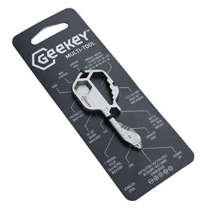 The Geekey Multi-tool is a versatile and innovative accessory that combines multiple functions into a single, compact device. This keychain-sized tool is designed to be a portable toolbox, providing a wide range of functionalities for various tasks. The Geekey features a unique design that incorporates over 16 different tools, including a screwdriver, wrench, bottle opener, file, and many more.