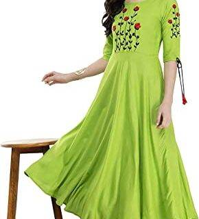 AnjuShree Choice Women's Stitched Cotton Anarkali Kurti