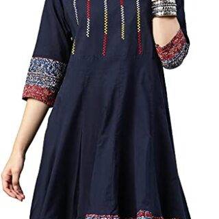 Yash Gallery Women's Cotton Embroidered Anarkali Kurtis