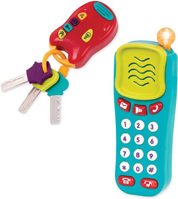 Toy phone and key set battat combo set