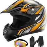 ILM Youth Kids ATV Motocross Helmet Goggles Sports Gloves Dirt Bike for bike raiders
