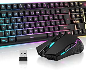 RedThunder K10 Wireless Gaming Keyboard and Mouse Combo for gaming