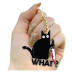 DongNaiWin Funny and Cute Cat Metal Keychains Women and Men can be use this keychain