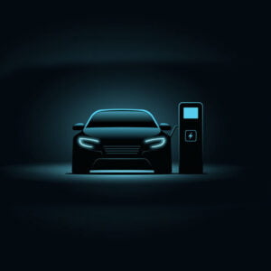 This is an image of an EV charging in clipart form.