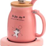 Bsigo Smart Coffee Mug Warmer & Cute Cat Mug Set.