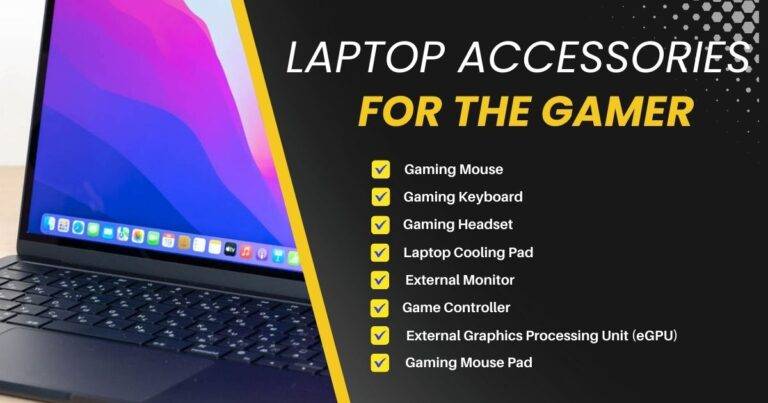 For avid gamers, the right laptop accessories can significantly enhance the gaming experience and even provide a competitive edge. Here are some laptop accessories that gamers should consider: ⦁ Gaming Mouse: A dedicated gaming mouse offers additional buttons that can be customized for specific actions in your games, precision tracking, and adjustable sensitivity. ⦁ Gaming Keyboard: Gaming keyboards often come with mechanical switches for better tactile feedback, programmable