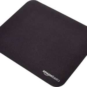 Basics Gaming Computer Mouse Pad -Cloth with rubberized base, Black