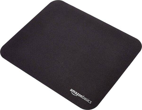 Basics Gaming Computer Mouse Pad -Cloth with rubberized base, Black