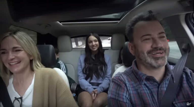 Pop star Olivia Rodrigo gave Jimmy Kimmel's kids the surprise of a lifetime when she hitched a ride to school with them.