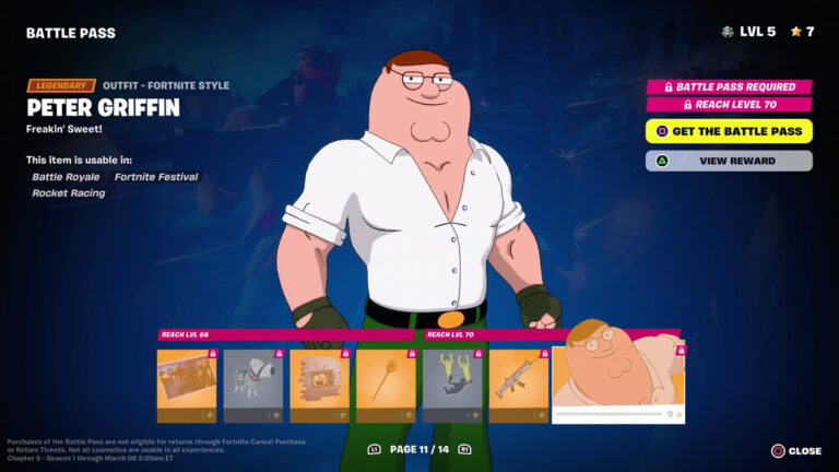 New Fortnite Chapter 5 Includes Peter Griffin